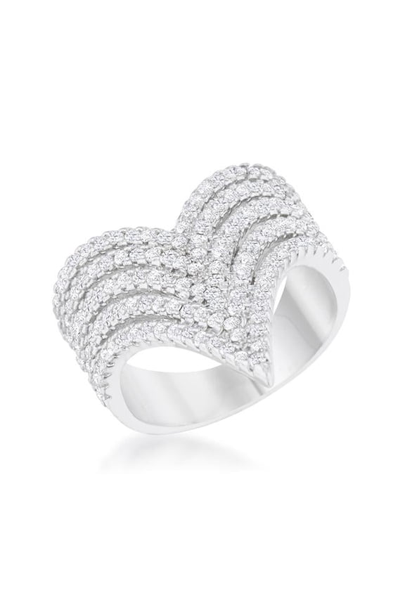 Jgoodin  Womens Vera 1.42 CT Cubic Zirconia Rhodium Vintage Inspired Cocktail Ring - Size 5