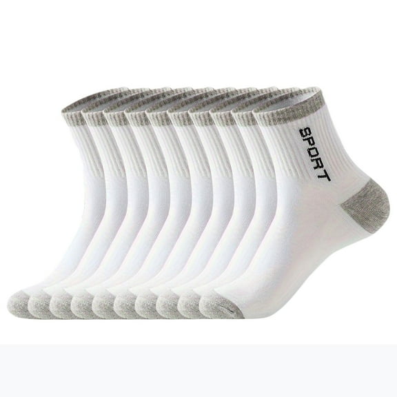 Jgppe 5 Pairs Men's Athletic Socks Cotton Stretch Cushioned Wicking Quarter Socks for Men