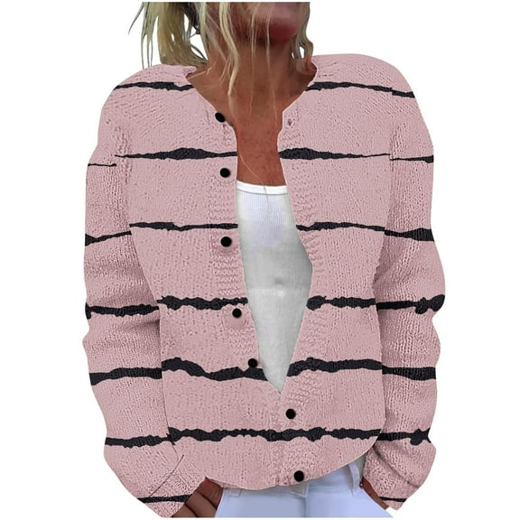 Jgppe Casual Sweater Jackets for Women Plus Size Button down Soft Warm Long Sleeve Cardigan Dailywear