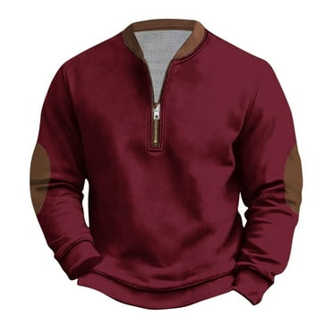 Jgppe Christmas Shirt for Men Quarter Zip Oversized Long Sleeve Cute Tunic Tops Trendy Oversized Sweatshirt