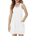 thumbnail image 1 of Jgppe Girls Athletic Mini Dresses Built-In Shorts Summer Stretchy Sleeveless Spaghetti Strap Sundress 5-15Years, 1 of 7