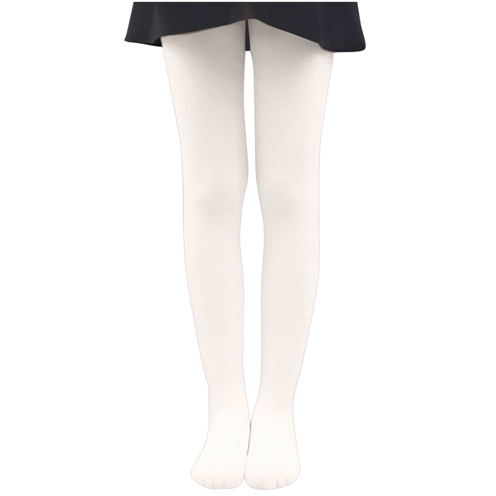 Girls Dance Tights Smooth Cotton Footed Leggings Solid Color Stretchy Pantyhose School Uniform 3-12Years