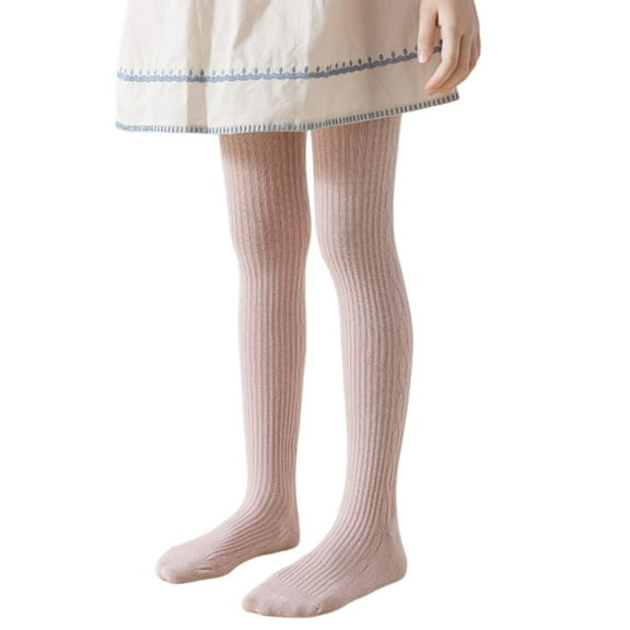 Jgppe Girls Tights Knit Warm Footed Cotton Solid Color High Waist Leggings Stockings Pantyhose for 0-12 Years