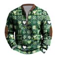 thumbnail image 1 of Jgppe Men's 1/4 Zip up Shirt St.Patrick's Day Printed Plus Size Casual Long Sleeve Pullover Tops, 1 of 3