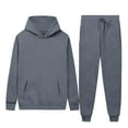 thumbnail image 1 of Jgppe Men's 2 Piece Outfits Hooded Long Sleeve Sweatshirt Drawstring Elastic Waist Sweatpants Sweatsuit Set, 1 of 6