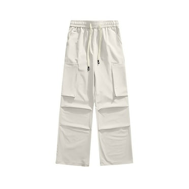 Jgppe Men's Baggy Cargo Pants Casual Elastic Waist with Large Pockets Loose Full Length Trousers Streetwear