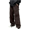 thumbnail image 1 of Jgppe Men's Baggy Cargo Pants Drawstring with Pockets Elastic Waist Straight Leg Casual Pants, 1 of 7