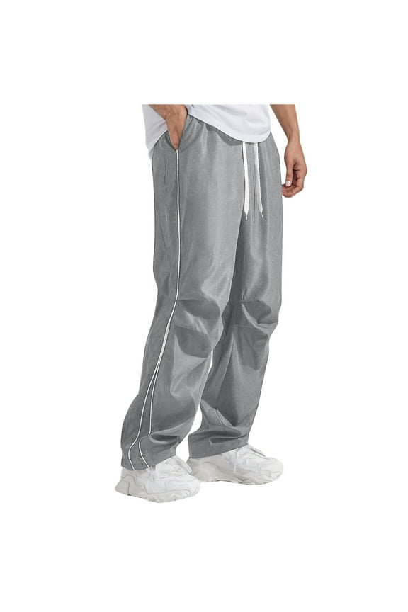 Men's Baggy Sweatpants Parachute Pants Wide Leg Vintage Track Pants with Pockets Casual Streetwear
