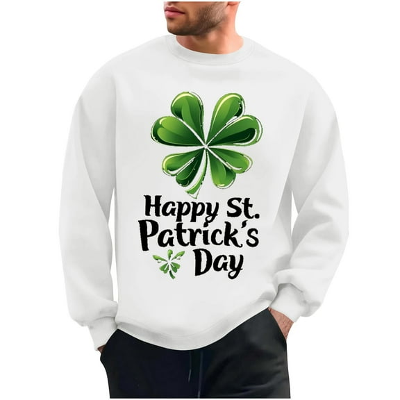 Jgppe Men's Crewneck Sweatshirt St.Patrick's Day Printed Casual Long Sleeve Shirt Tops Spring