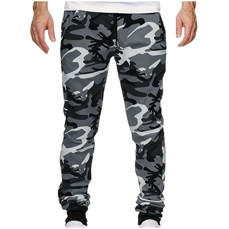 Jgppe Men's Jogger Pants Camouflage Slim Trousers Drawstring