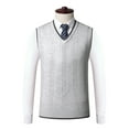 thumbnail image 1 of Jgppe Men's Knit Vest Sweater Soft Pullover V Neck Sleeveless Stretchy Lightweight Warm Tops, 1 of 3