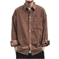 thumbnail image 1 of Jgppe Men's Shirt Corduroy Button down Long Sleeve Ribbed Casual Warm Fall Winter Tops, 1 of 4