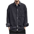 thumbnail image 1 of Jgppe Men's Shirt Corduroy Button down Long Sleeve Ribbed Casual Warm Fall Winter Tops, 1 of 4