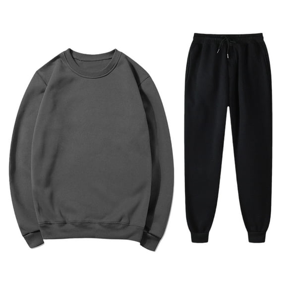 Jgppe Men's Sweatsuit Set Casual Solid Color Pullover Long Sleeve Sweatshirts Drawstring Long Pants Winter Fall Outfits