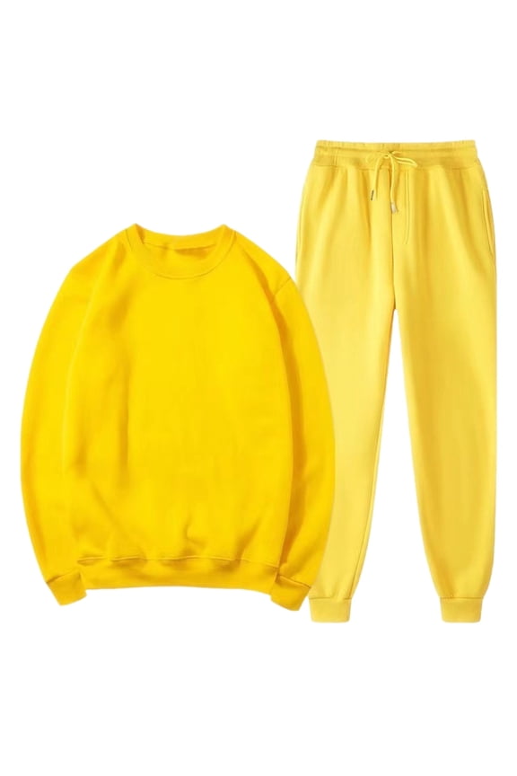 Men's Sweatsuit Set Casual Solid Color Pullover Long Sleeve Sweatshirts Drawstring Long Pants Winter Fall Outfits