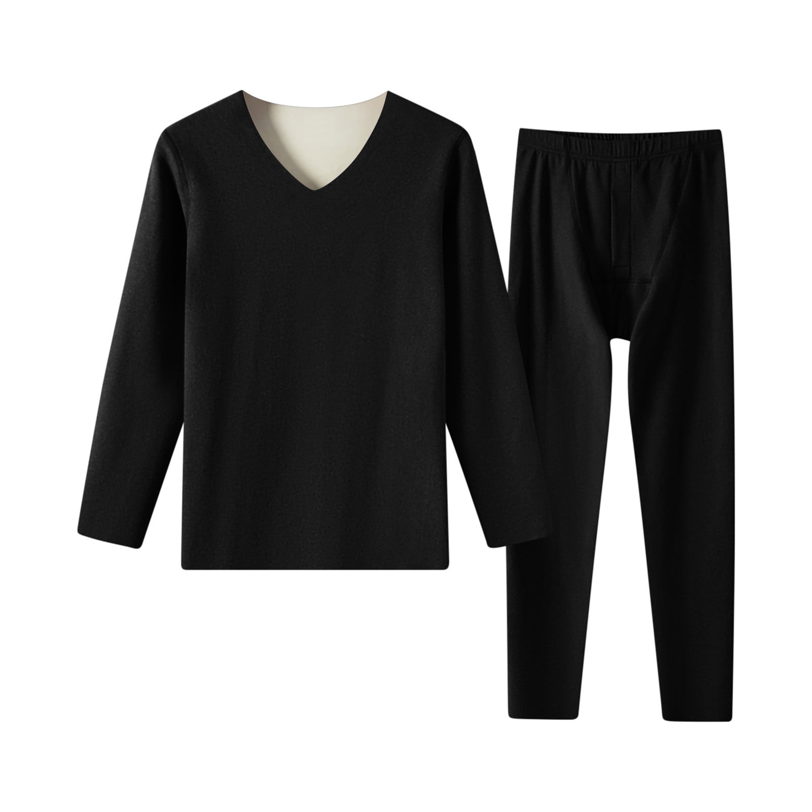 Mens Thermal Underwear Set Knocker Long Sleeve Pajamas Pants