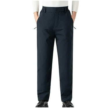 Jgppe Mens Stretch Work Pants Classic Solid Color Button Lightweight Straight Leg Plus Size Pants Dress Pants