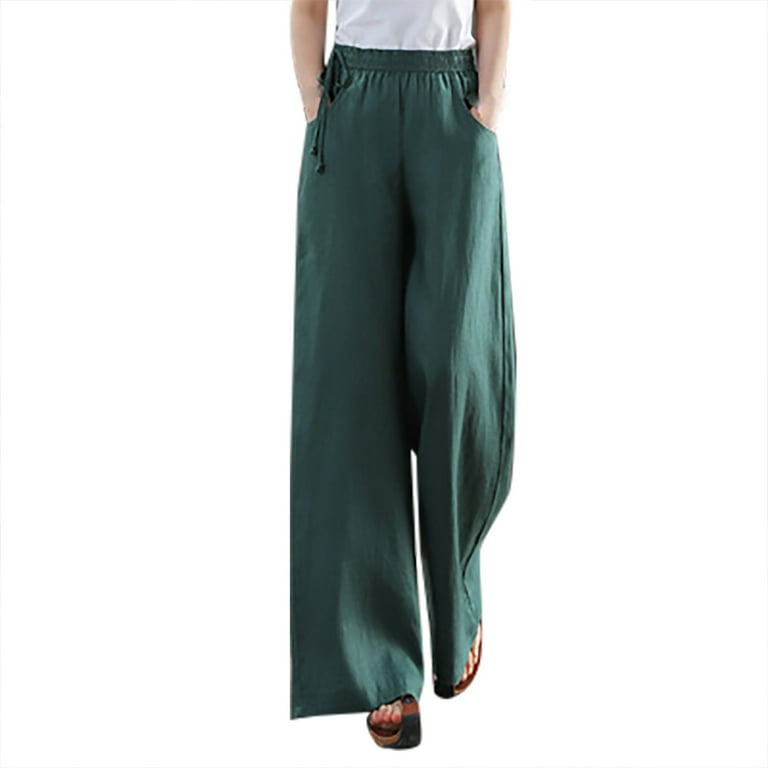 新品未使用 BELPER PLEATED PANTS（GREEN) Olyvenn Women's Fashion Summer Casual Solid Chiffon Pockets