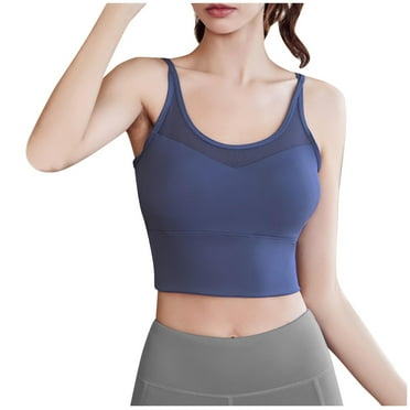 Jgppe Sports Bras for Women High Support Longline Seamless Mesh Gathered Breathable Shock-Proof Crop Yoga Bra