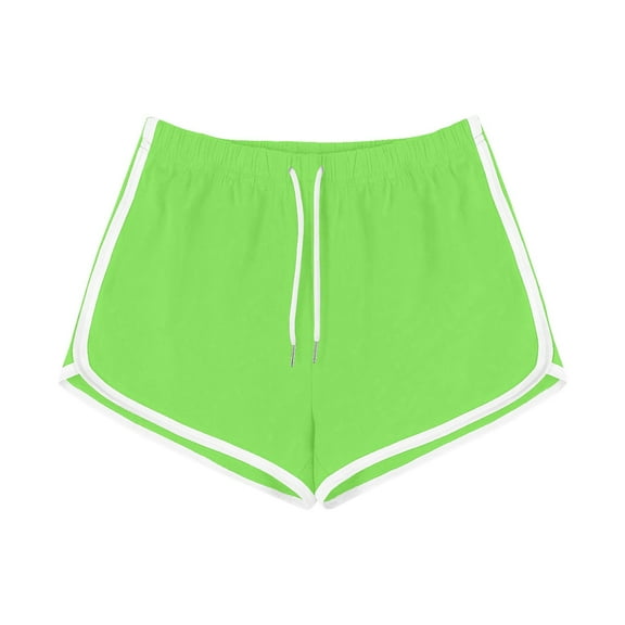 Jgppe Sports Shorts for Women Classic Color Block Elastic Drawstring Waist Soft Wicking Mini Shorts