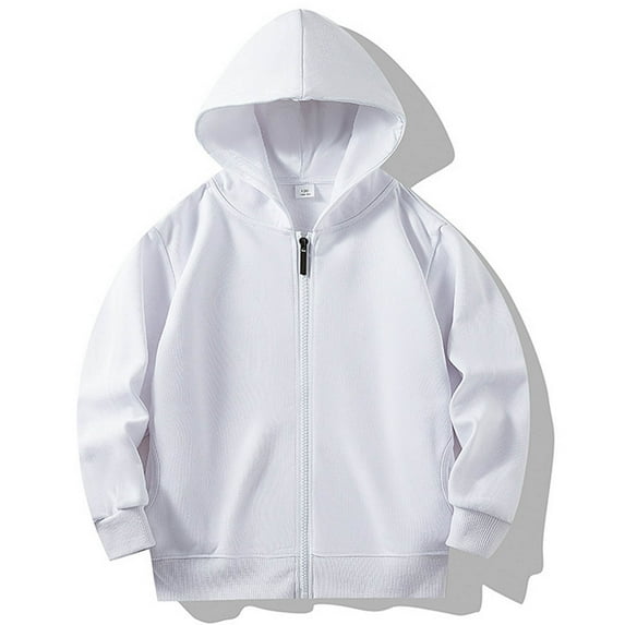 Jgppe Sweatshirt Jackets for Kids School Uniform Solid Color Full Zip Casual Sport Hoodie Jacket Boy Girl 1-12 Years