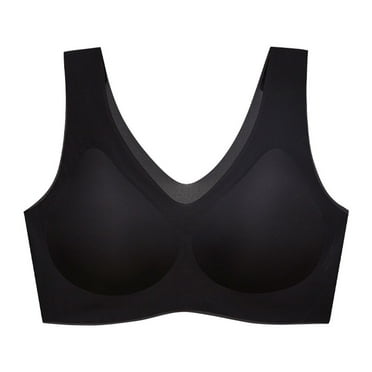 Jgppe Women's Comfort Wireless Bra No Show Pullover Seamless with Removable Pads Thin Soft Daily Bras