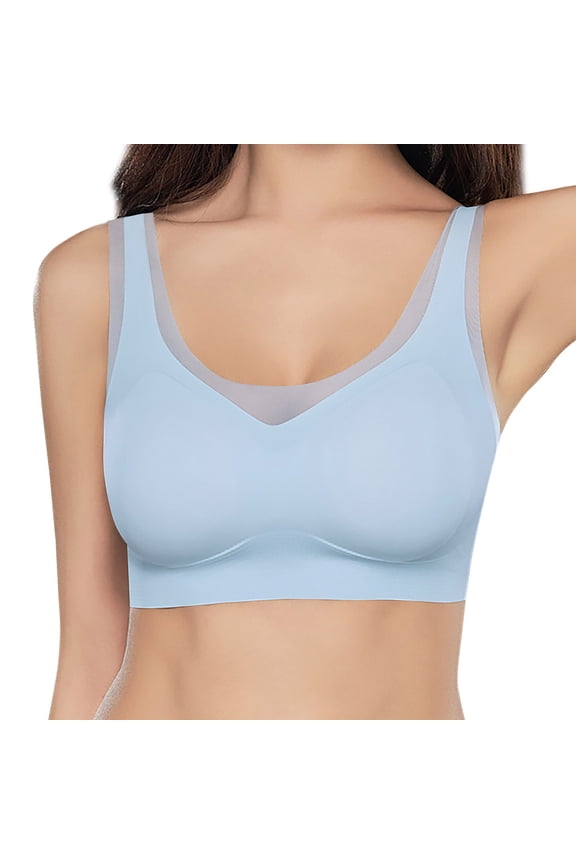 Women's Full Coverage Bra Seamless Comfort Ice Silk Breathable Padded Pullover Dailywear Tshirt Bra