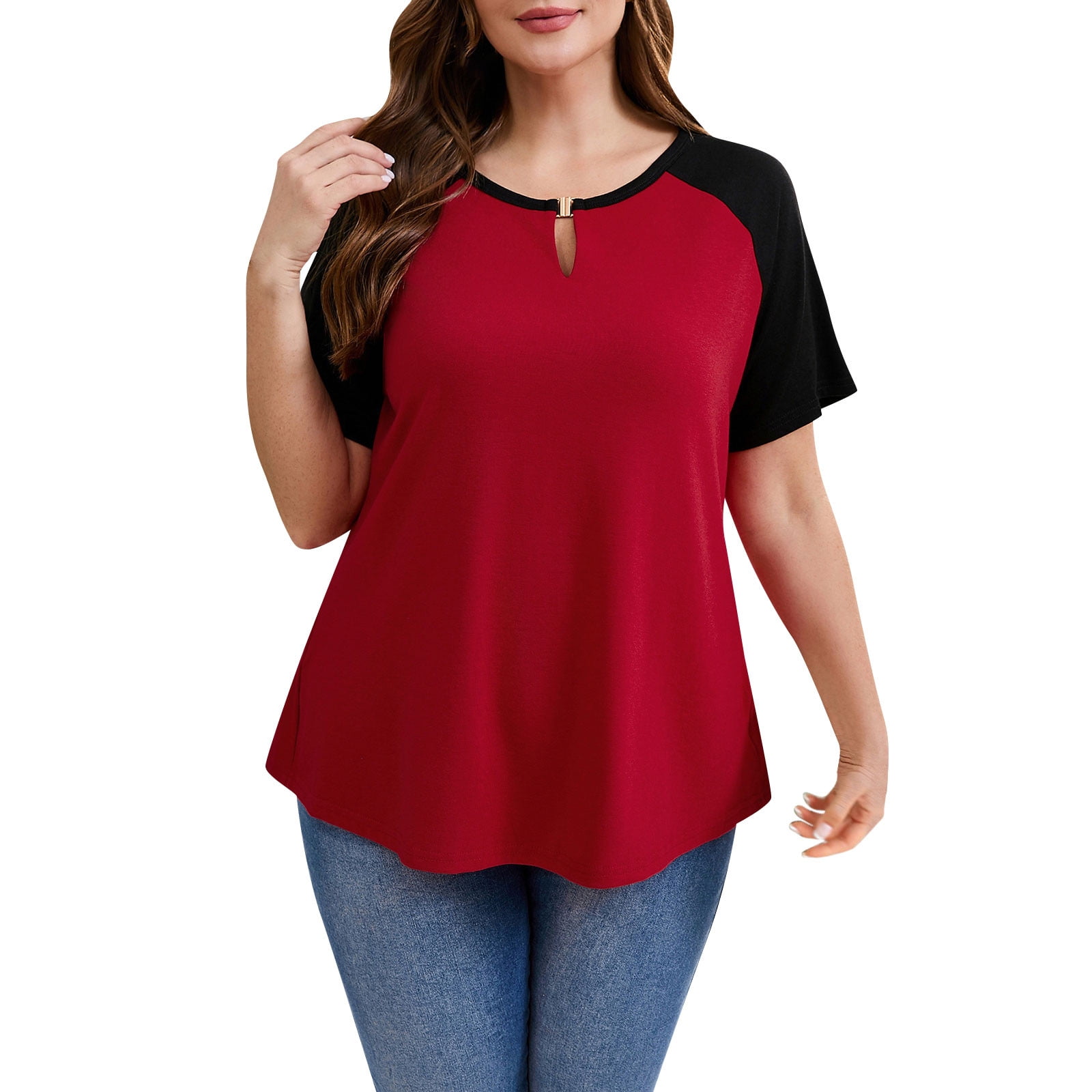 District Women's Perfect Weight V-Neck T-Shirt - Soft Ring Spun Cotton, Deep Royal Blue, Size Medium