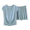 Jgppe Womens Summer Pajamas Set Trendy Short Sleeve VNeck Tops and