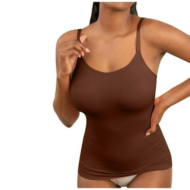 Jgppe Womens Workout Camisole Seamless Spaghetti Strap Slim Solid Color Summer Undershirts Shapewear