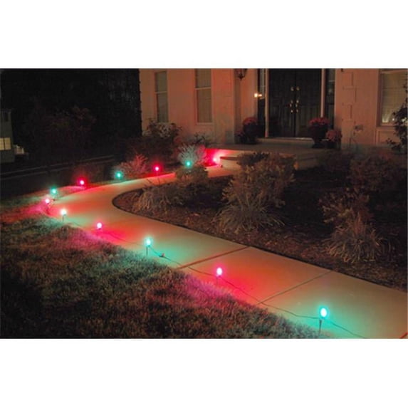 Jh Specialties 61110 Electric Pathway String Lights- 10 Count Red and Green