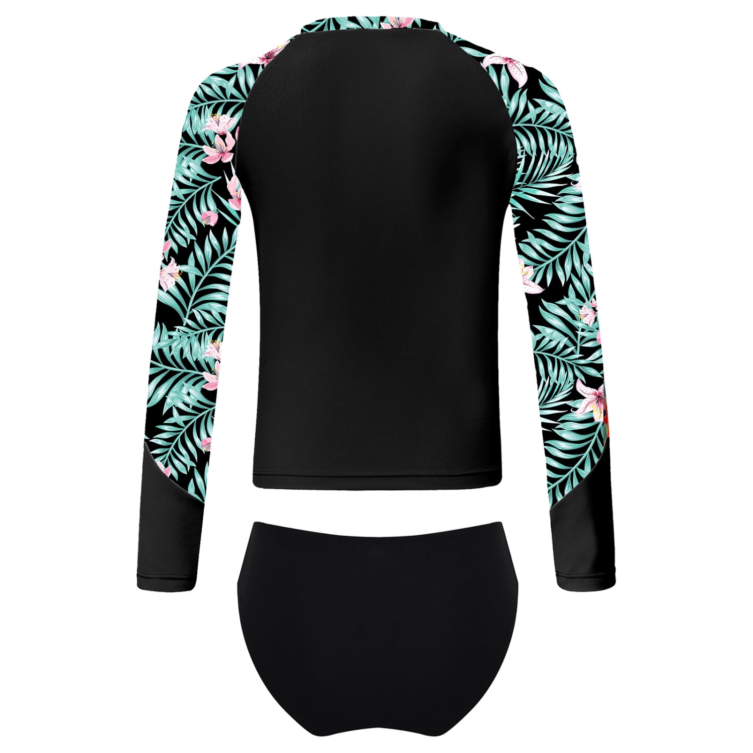 Jhaoyu Chid Girls 2 Piece Swimwear Rash Guard Long Sleeve Swimsuit Swim ...