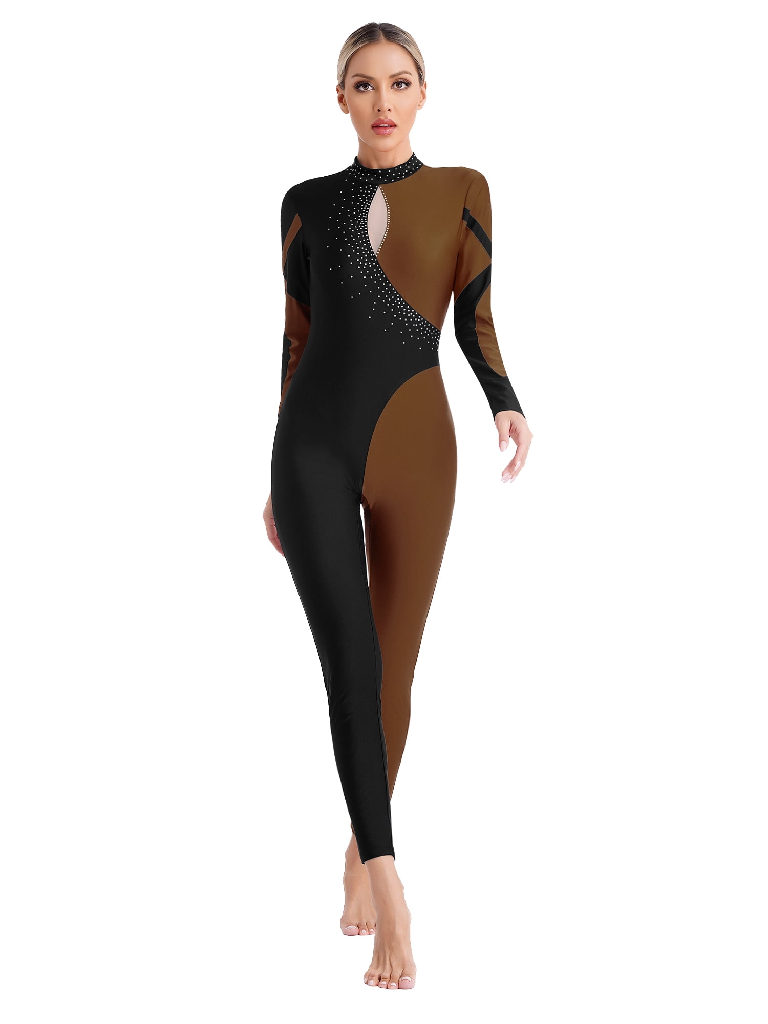Women's Full Body Leotard Catsuit - Long Sleeve Spandex Bodysuit For Dance & Performance