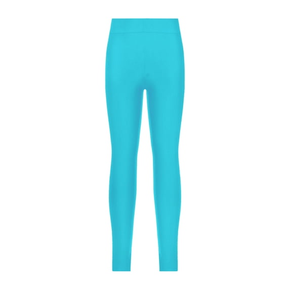 Jhaoyu Girls' Compression Pants Stretchy Yoga Tights Athletic Running Sports Workout Active Dance Lake Blue 10
