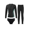 thumbnail image 1 of Jhaoyu Girls UPF 50+ Swimsuit Rash Guard Swim Set Long Sleeve Swimwear Swim Tops Pants Briefs Set Black 10, 1 of 5