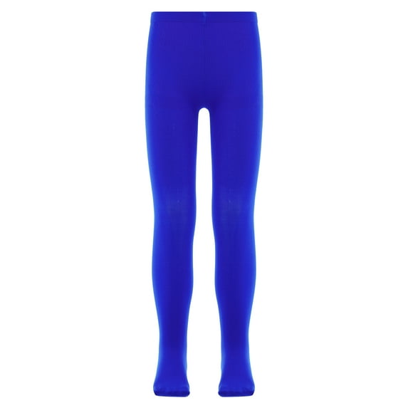 Jhaoyu Kids Girls Ballet Dance Leggings Stretch Solid Color Footed Tights Gymnastic Fitness Workout Stocking Royal Blue 2-3