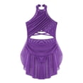 thumbnail image 1 of Jhaoyu Kids Girls Shiny Backless Ballet Leotard Dress with Skirt Lyrical Jazz Latin Modern Purple 16, 1 of 9