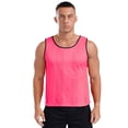 thumbnail image 1 of Jhaoyu Men's Mesh Active Tank Top Basketball Jersey Vest Muscle Exercise T-shirt See Through Night Hot Pink L, 1 of 7