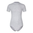 thumbnail image 1 of Jhaoyu Men's Solid One-Piece Press Button Crotch Leotard T-Shirts Bodysuit Pajamas Grey XL, 1 of 7