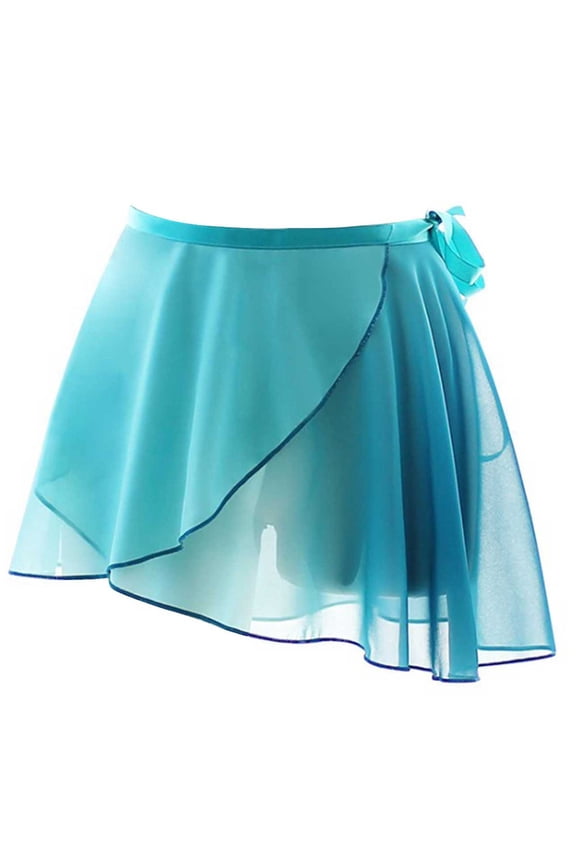 Women Girls Adult Sheer Gradient Wrap Skirt Ballet Skirt Ballet Dance Dancewear Type D OneSize