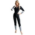 thumbnail image 1 of Jhaoyu Women One Piece Front Zippy Swimsuit Full Body Rash Guard Modest Swimwear Surf Wetsuit UPF 50+ Black S, 1 of 6