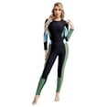thumbnail image 1 of Jhaoyu Women's One Piece Swimsuit Long Sleeve Full Body Swimwar Rash Guard Bathing Suit with UV Sun Green M, 1 of 7