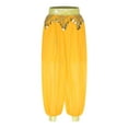 thumbnail image 1 of Jhaoyu Womens Belly Dance Pants Baggy Harem Pants Indian Dance Costume Trousers Halloween Cosplay Yellow One Size, 1 of 8