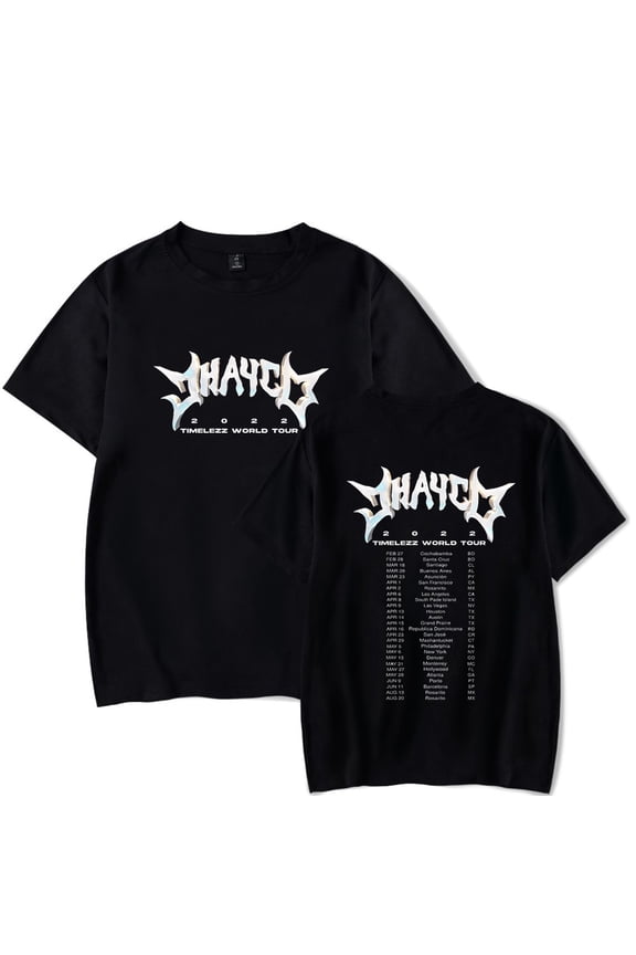 Jhayco Timelezz Tour ;Jhay cortez concert merch;Jhayco Crewneck Unisex Trend Casual Short Sleeve T-Shirt Top