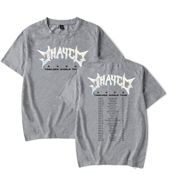 Jhayco Timelezz Tour ;Jhay cortez concert merch;Jhayco Crewneck Unisex Trend Casual Short Sleeve T-Shirt Top