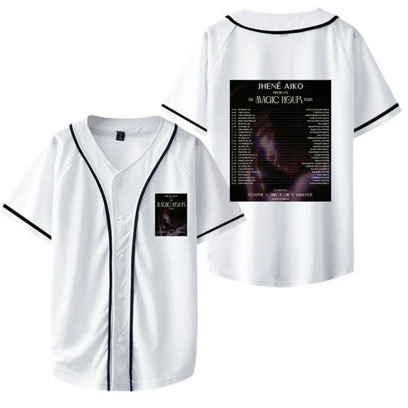 Jhene Aiko The Magic Hour 2024 Tour Merch Unisex Baseball Jacket - R&B Graphic Print Casual Streetwear,XS,White