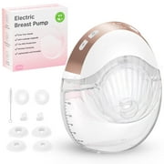 Jheppbay All-in-One Electric Hands Free Breast Pump, Privacy Protection, Prevent Leakage, 5s Quick Assembly, with 17/19/21/24 mm Flange, 1 Pack（White）