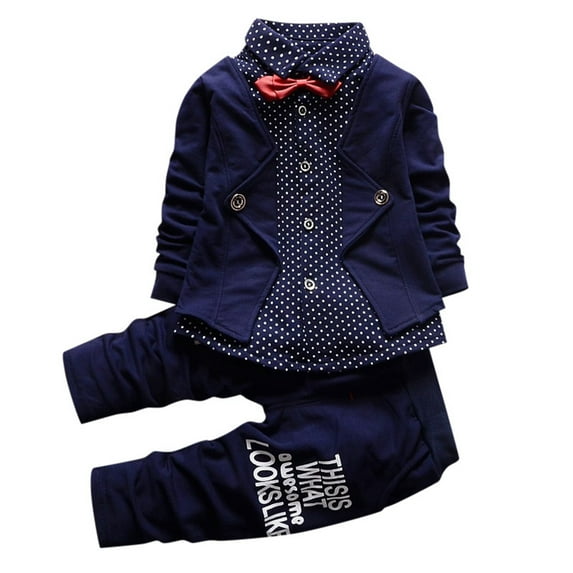 Jhhlsf Boys Matching Sets 2Pcs Dress Tuxedo Formal Suits Shirt Pants Kids Clothes