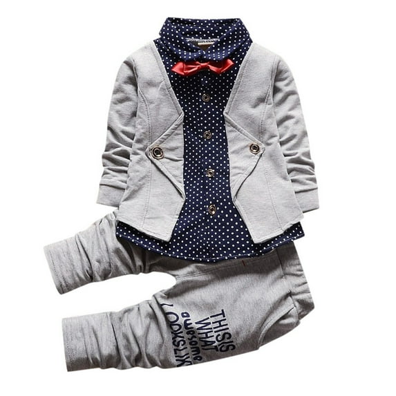 Jhhlsf Boys Matching Sets 2Pcs Dress Tuxedo Formal Suits Shirt Pants Kids Clothes