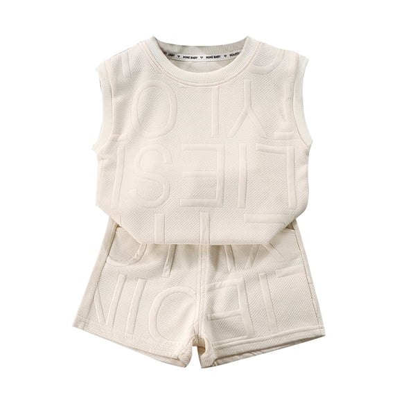 Jhhlsf Boys Outfit Sets Summer Vest Sleeveless Summer Large Style Loose Version Of Outfits